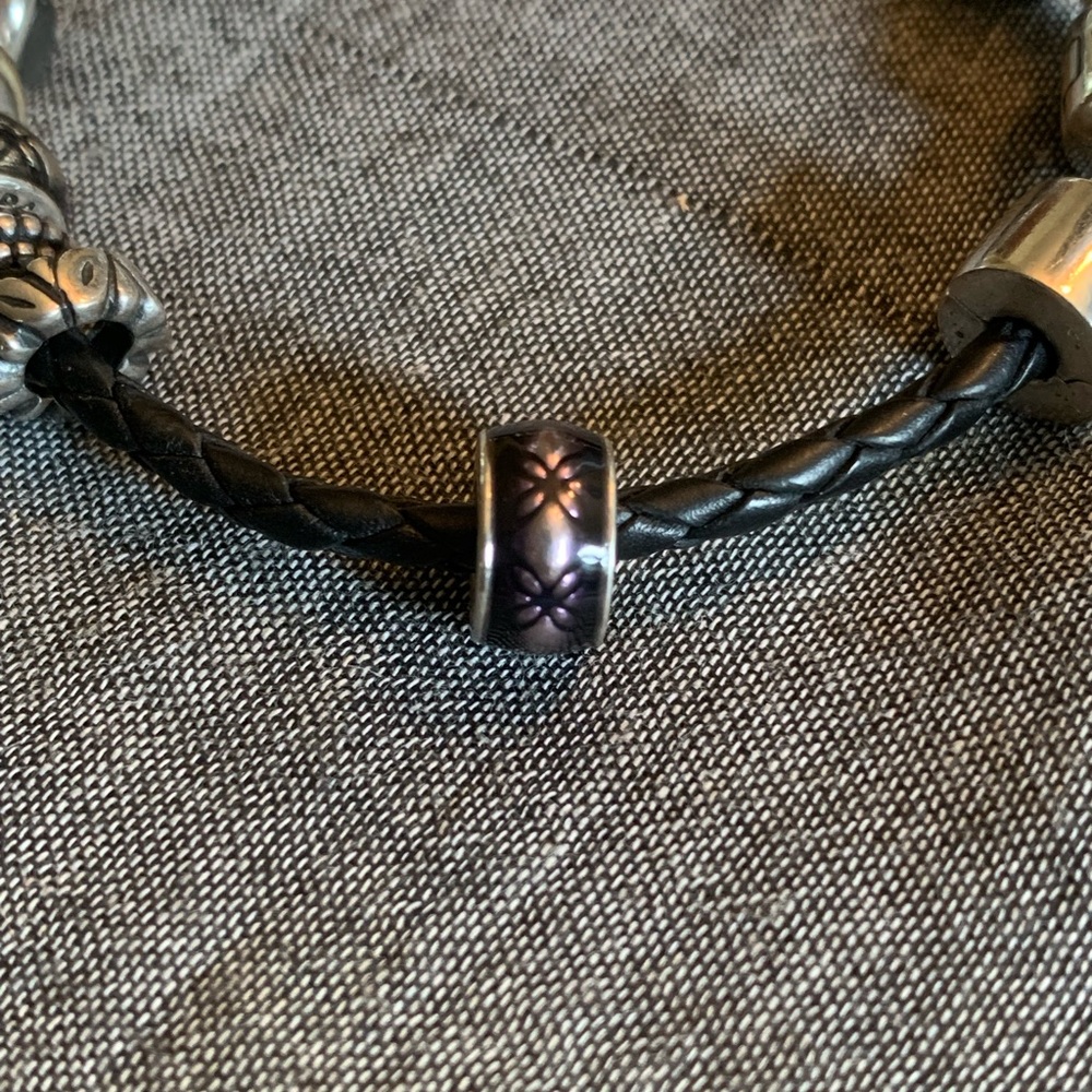 Retired Pandora vintage floral enamel spacer